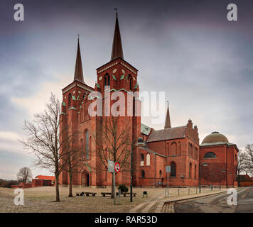 Historical Roskilde cathedral, Denmark. Stock Photo