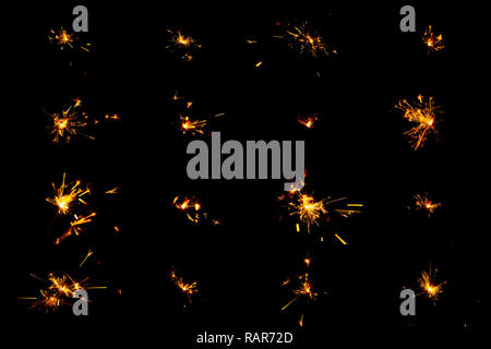 set of fire sparking of firework for effect collection pack 1. Stock Photo