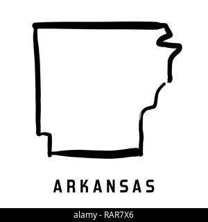 Arkansas state map outline - smooth simplified US state shape map vector. Stock Vector