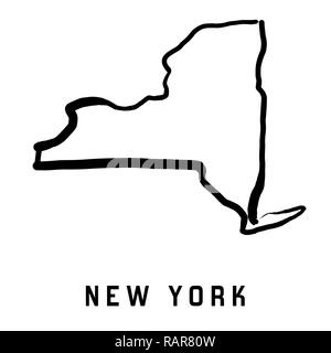 New York state map outline - smooth simplified US state shape map vector. Stock Vector