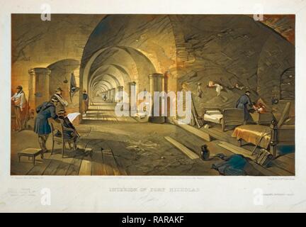 Interior of Fort Nicholas / W. Simpson del., E. Walker lith., Day & Son, Lithrs. to the Queen., Day & Son., Simpson reimagined Stock Photo