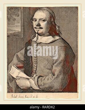 Michael Sweerts (Flemish, 1624-1664), Willem van der Borcht, 1650s, etching on laid paper. Reimagined Stock Photo