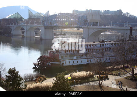 Delta Queen, historical steamboat in Chattanooga, TN, USA Stock Photo