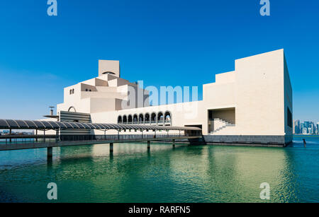 View of Museum of Islamic Art in Doha, Qatar. Architect IM Pei Stock Photo