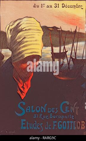 Poster for le Salon des Cent. Fernand-Louis Gottlob 1873–1935, a French graphic artist whose caricatures appeared in reimagined Stock Photo
