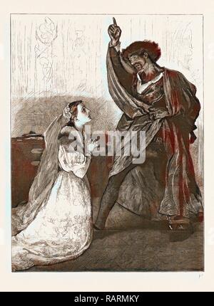 MR. IRVING AND MISS ISABEL BATEMAN IN 'OTHELLO' AT THE LYCEUM THEATRE, LONDON, UK, 1876: Desdemona: Upon my knees reimagined