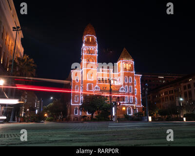 Low Angle view of the Courthouse of Bexar County in downtown San Antonio Stock Photo