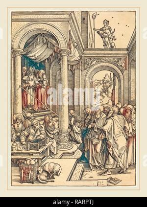 Albrecht Dürer (German, 1471-1528), The Presentation of the Virgin in the Temple, c. 1502-1503, woodcut. Reimagined Stock Photo