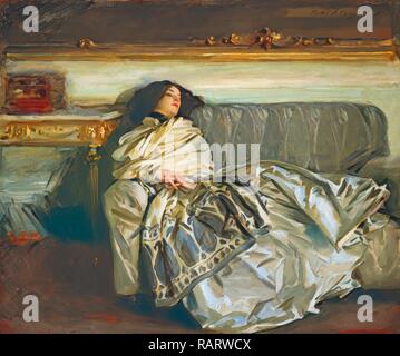 John Singer Sargent, Nonchaloir (Repose), American, 1856-1925, 1911, oil on canvas. Reimagined by Gibon. Classic art reimagined Stock Photo