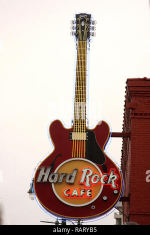 Hard Rock Cafe in downtown Memphis, TN, USA Stock Photo