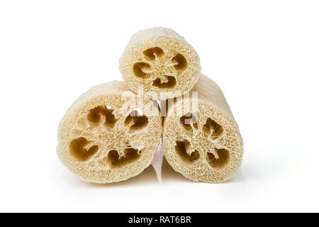 Loofah sponges isolated on white background Stock Photo