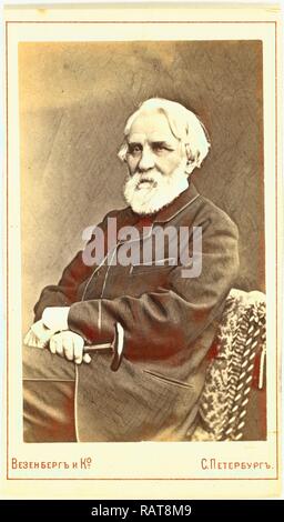 Ivan Sergeevich Turgenev, three-quarter length portrait, seated, facing left, c. 19th century. Russia. Reimagined Stock Photo