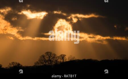 Sunset over the Cheshire countryside Stock Photo