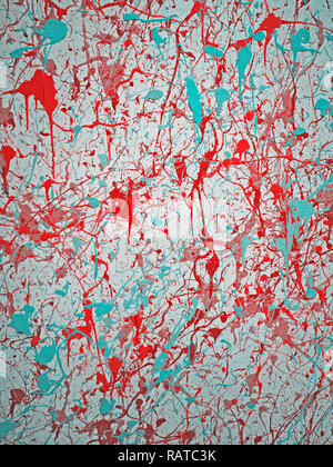 Blue, red, pink and grey painted abstract background Stock Photo