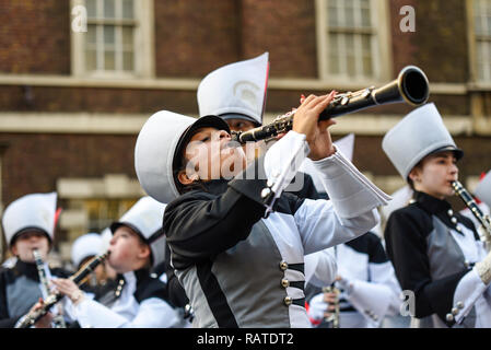 America's The Pride of Bixby High School Marching Band, from Oklahoma, USA, at London's New Year's Day Parade, UK Stock Photo