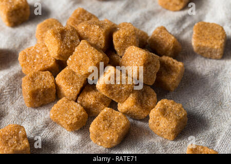 Raw Organic Brown Sugar Cubes Ready to Use Stock Photo