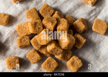 Raw Organic Brown Sugar Cubes Ready to Use Stock Photo