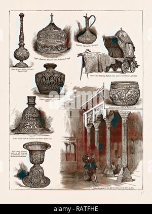 THE INDIAN SECTION OF THE COLONIAL AND INDIAN EXHIBITION, 1886: SPECIMENS OF NATIVE ART WORKMANSHIP: Water Vessel reimagined Stock Photo