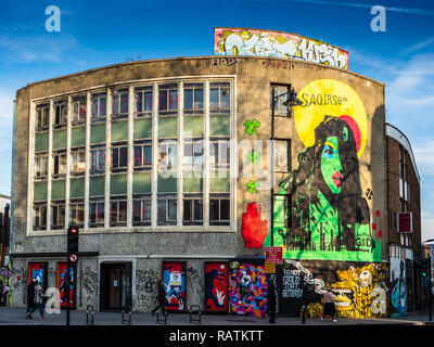 Shoreditch Social Centre and Red Gallery, cultural centre on Great Eastern Street & Rivington Street in East London Stock Photo