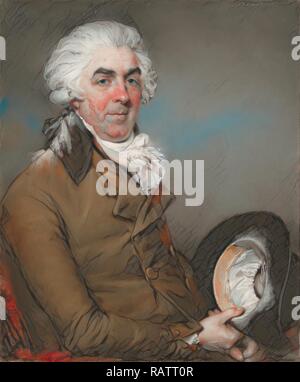 Portrait of George de Ligne Gregory (1740 - 1822), John Russell, R.A., British, 1745 - 1806, 1793, Pastel on paper reimagined Stock Photo