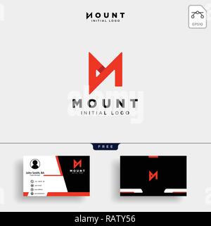 Unique letter M modern creative elegant luxurious artistic red and business card icon logo - Vector Stock Vector