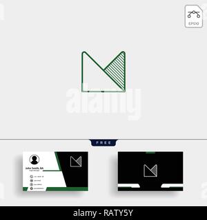 Letter M Infinity Line Logo Design Template Element and business card design - Vector Stock Vector