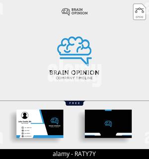 Brain Consult logo designs concept vector, Brain logo icon with business card template - Vector Stock Vector