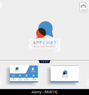 chat message bubble logo template vector illustration and business card design Stock Vector