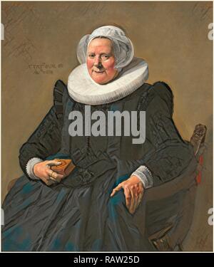 Frans Hals, Dutch (c. 1582-1583-1666), Portrait of an Elderly Lady, 1633, oil on canvas. Reimagined by Gibon. Classic reimagined Stock Photo