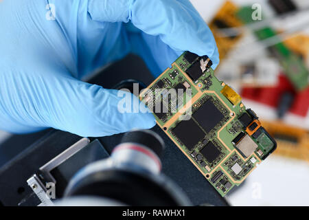 An employee of computer repair service Stock Photo