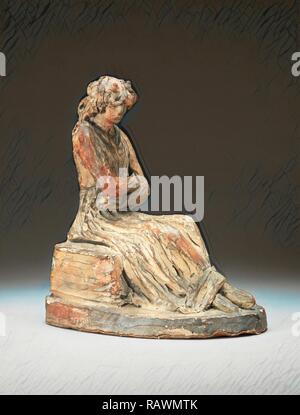 A Seated Woman Terracotta bozzetto of a seated woman, Anne Seymour Damer, 1748-1828, British. Reimagined Stock Photo