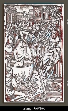 Probably French 16th Century, The Martyrdom of a Saint, woodcut. Reimagined by Gibon. Classic art with a modern twist reimagined Stock Photo