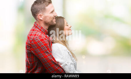 Romantic Couple Looking At Each Other Background, Profile Pictures