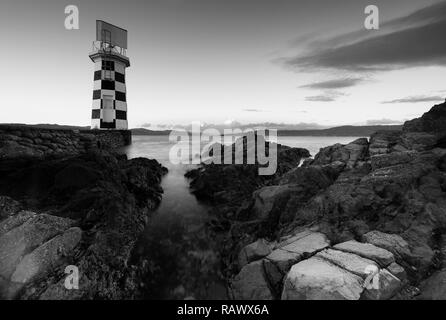 A view of Point Halswell lighthouse in Wellington in New Zealand Stock Photo