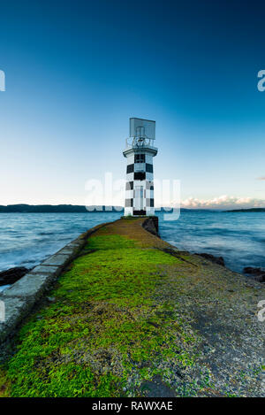 A view of Point Halswell light house in Wellington in New Zealand Stock Photo