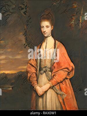 Anne Seymour Damer Hon. Mrs. Seymour Damer, Sir Joshua Reynolds, 1723-1792, British. Reimagined by Gibon. Classic art reimagined Stock Photo