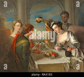 The Sense of Taste, Philippe Mercier, 1689 or 1691-1760, Franco-German. Reimagined by Gibon. Classic art with a reimagined