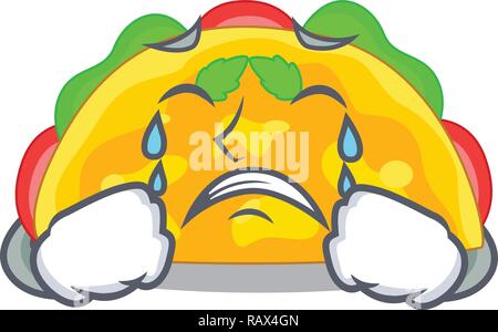 Crying omelatte in a toasted cartoon pan Stock Vector