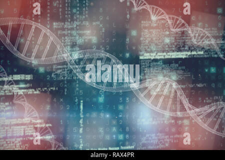 Composite image of 3d image of dna Stock Photo