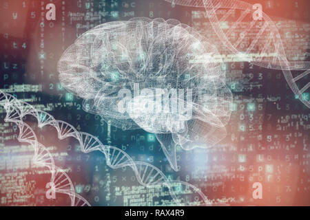 Composite image of 3d image of human brain Stock Photo