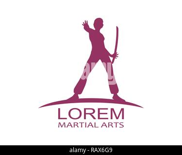 Kung Fu martial art club logo Stock Vector