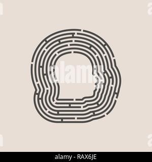 Man avatar in circular maze Stock Vector
