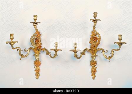 Pair of Wall Lights, Attributed to André-Charles Boulle, French, 1642 - 1732, master before 1666, Paris, France reimagined Stock Photo
