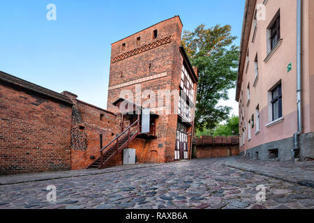 Medieval leaning tower - famous landmark in Torun, Poland Stock Photo