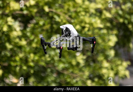 Drone, Multicopter, with Camera, Quadrocopter, Model DJI Inspire 1, Stock Photo