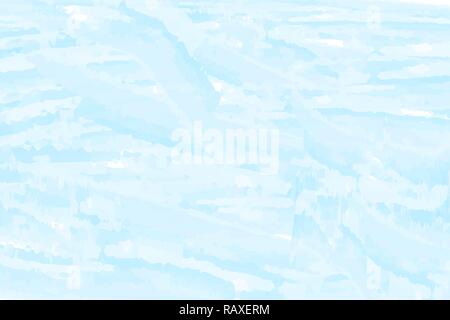 Blue watercolor abstract background. Clouds, sky, sea waves. Color pattern. Vector illustration. Stock Vector