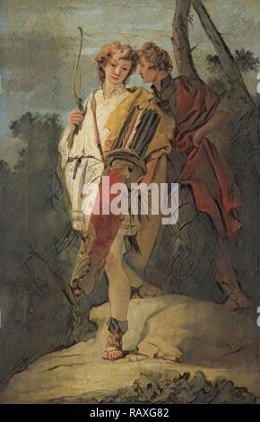 Young Man with Bow and large Quiver and his Companion with a Shield, formerly entitled Telemachus and Mentor reimagined Stock Photo