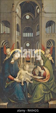Virgin and Child with Saint Anne (Anna Selbdritt), Defendente Ferrari, 1528. Reimagined by Gibon. Classic art with a reimagined Stock Photo