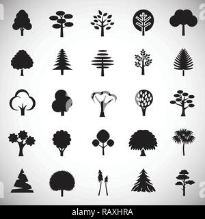 Trees icon set on white background for graphic and web design, Modern simple vector sign. Internet concept. Trendy symbol for website design web button or mobile app. Stock Vector