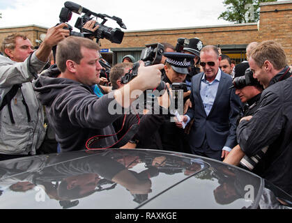 Paul Gascoigne leaves Stevenage Magistrates Court in Stevenage on 05 August, 2013. Gascoigne was fined after pleading guilty. Stock Photo